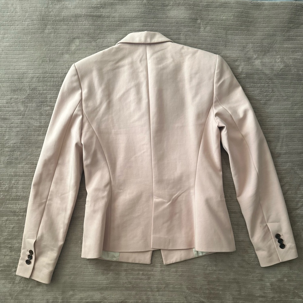 Zara Basic One Button Front Closure Pale Pink Bla… - image 2